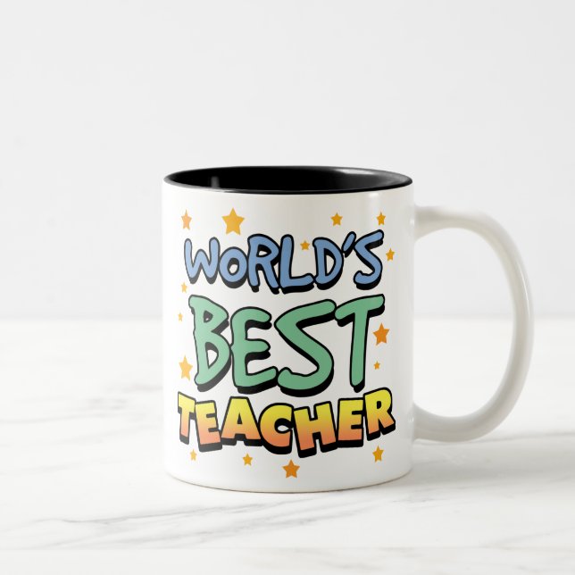 Beste der Lehrer-Tasse der Welt Zweifarbige Tasse (Rechts)