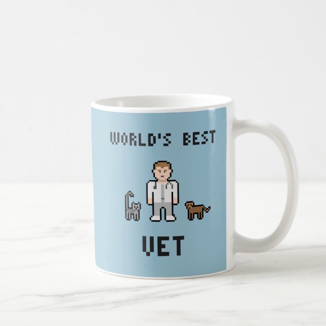 Beste der Tierarzt-Tasse der Pixel-Welt Kaffeetasse (Rechts)