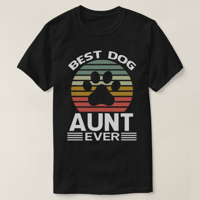 Beste Dog AUNT je Vintag T-Shirt (Design vorne)