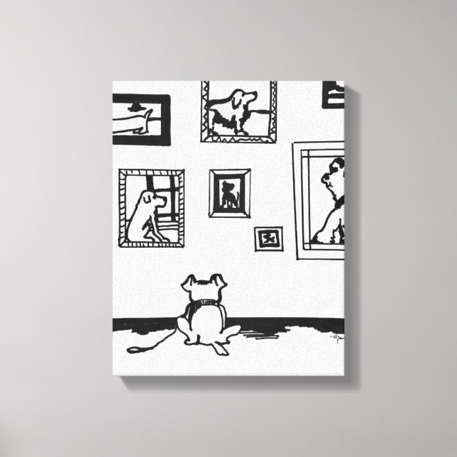 Beste Dog Line Zeichnend von Willowcatdesigns Leinwanddruck (Vorderseite)