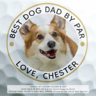 BESTE DOG VATER PAR Foto Personalisierte Golfplätz Golfball