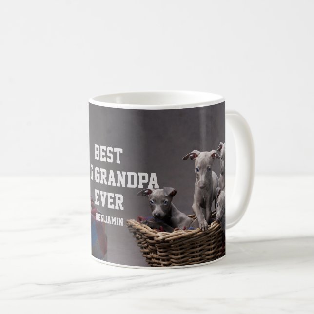 Beste Dogengrandpa je individuelles Foto Kaffeetasse (VorderseiteRechts)