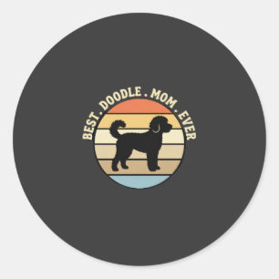 Beste Doodle-Mama überhaupt Retro-Hund Runder Aufkleber