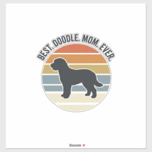 Beste Doodle-Mom Ever Vintage Hundemutter Design_1 Aufkleber