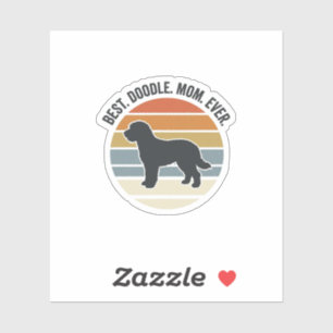 Beste Doodle-Mom Ever Vintage Hundemutter Design_1 Aufkleber