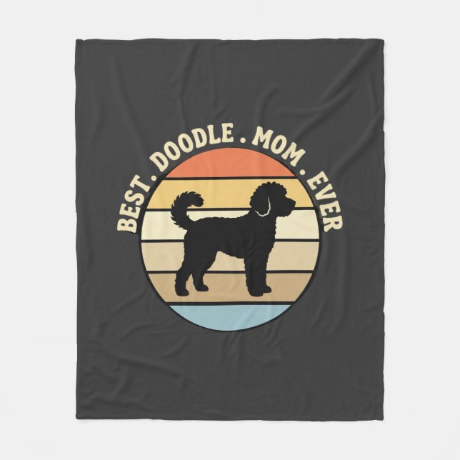 Beste Doodle-Mutter Aller Zeiten Retro Hund Fleecedecke (Vorderseite)