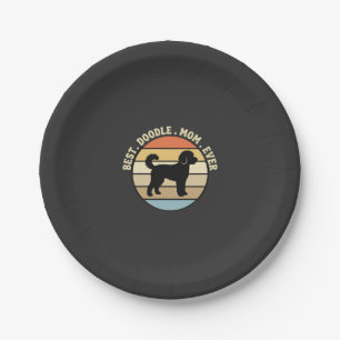 Beste Doodle-Mutter Aller Zeiten Retro Hund Pappteller