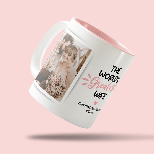Beste Ehefrau 2 Foto Zwei-Tonen-Kaffee-Tasse Zweifarbige Tasse (Von Creator hochgeladen)