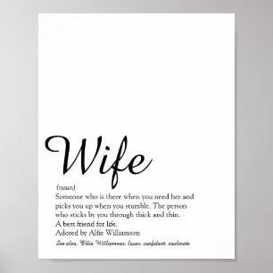 Beste Ehefrau der Welt Definition Elegantes Skript Poster