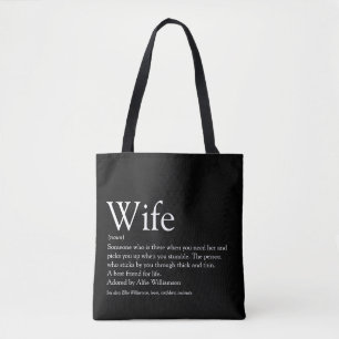 Beste Ehefrau der Welt Definition Schwarz und Weiß Tasche