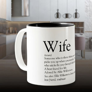 Beste Ehefrau der Welt Definition Schwarz und Weiß Zweifarbige Tasse