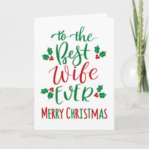Beste Ehefrau je frohe Weihnachts-Typografie Karte