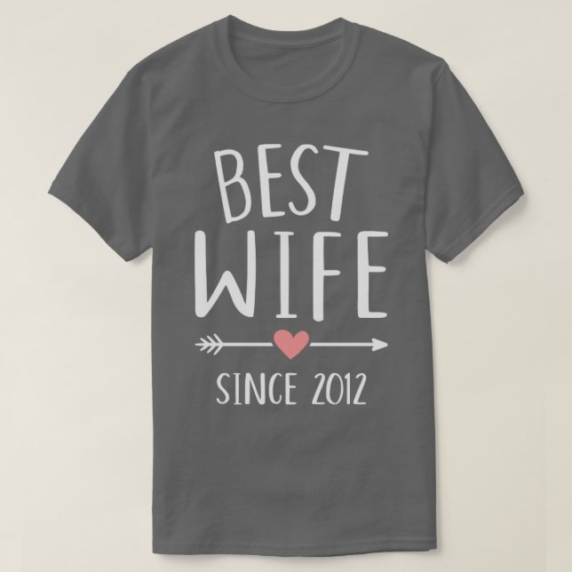 Beste Ehefrau seit 2012 zum 10. T-Shirt (Design vorne)