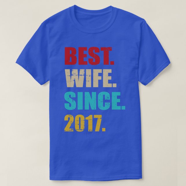 Beste Ehefrau seit 2017 zum 5. T-Shirt (Design vorne)
