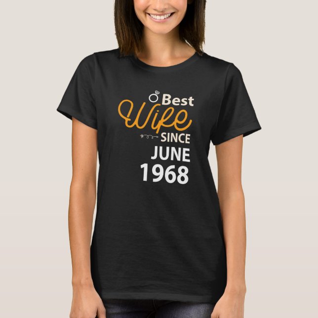 Beste Ehefrau seit Juni 1968 T-Shirt (Vorderseite)