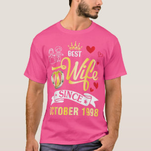 Beste Ehefrau seit Oktober 1998 Glückwunsch Verhei T-Shirt