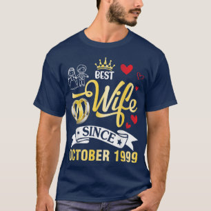 Beste Ehefrau seit Oktober 1999 Glück Verheiratet T-Shirt