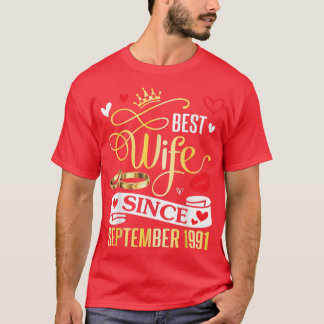 Beste Ehefrau seit September 1991 glücklich heirat T-Shirt