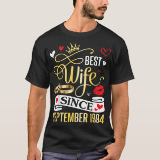 Beste Ehefrau seit September 1994 glücklich heirat T-Shirt