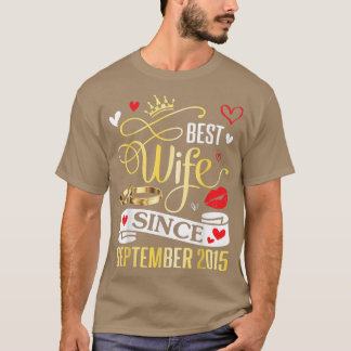 Beste Ehefrau seit September 2015 Happy Marry 7 Ja T-Shirt