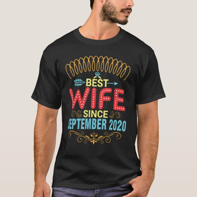 Beste Ehefrau seit September 2020 Hochzeit 2 Jahre T-Shirt (Vorderseite)