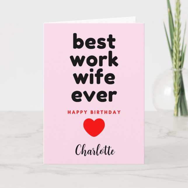 Beste Ehefrau zum Geburtstag Karte (Vorderseite)