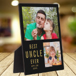 Beste Einheit je 2 Foto Collage Schwarz und Gold Fotoplatte<br><div class="desc">Erstellen Sie mit Ihrem Onkel Ihre eigene Collage-Plakette mit 2 Lieblingsbildern. Ein wertvolles Sake-Geschenk für den Lieblings-Onkel zum Geburtstag,  Feiertage und Vatertag.</div>