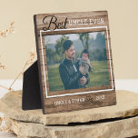 Beste Einheit je individuelles Foto Rustikales Bra Fotoplatte<br><div class="desc">Ein einfaches und unvergessliches Geschenk für den neuen Onkel personalisiert mit seinem Lieblings-Foto mit Nichte oder Neffe.</div>