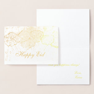 beste elegante Gold floral glücklich eis mubarak Folienkarte