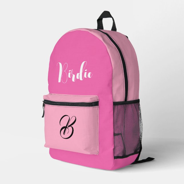 Beste Farbe (Hot Pink) - Anfangsbuchstaben und -na Bedruckter Rucksack (Rückseitige Ecke Rechts)