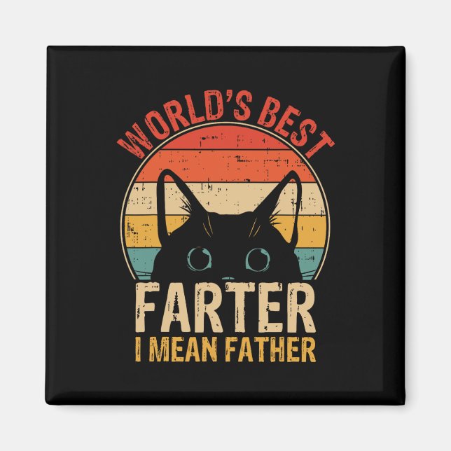 Beste Farter I Gemein Vater Funny Vaters Day Cat D Magnet (Vorne)