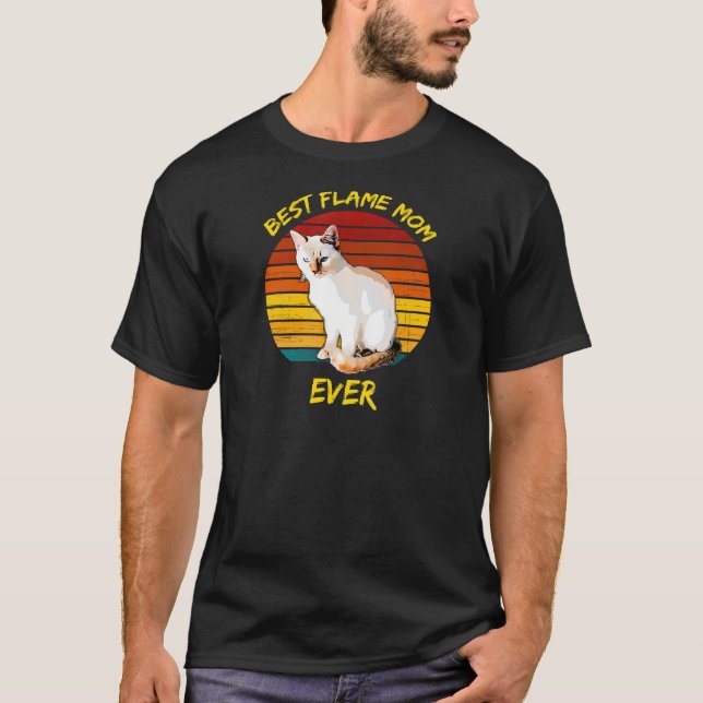 Beste Flamme Mama je Flamme Point Siam Katze Kitte T-Shirt (Vorderseite)
