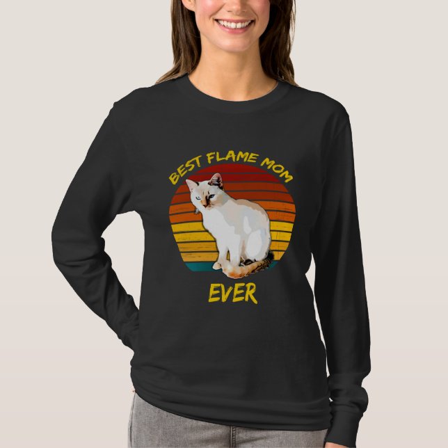 Beste Flammen-Mutter ever  Flame Point Siamese Kat T-Shirt (Vorderseite)