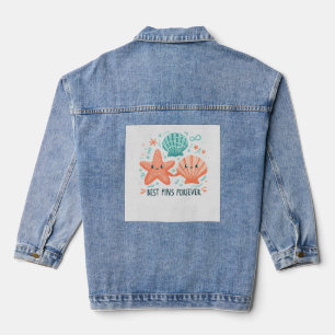 Beste Flossen für immer T-Shirt, Süßer Seestern Mu Jeansjacke