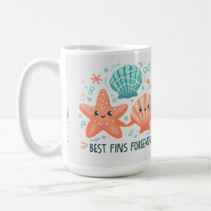 Beste Flossen für immer T-Shirt, Süßer Seestern Mu Kaffeetasse