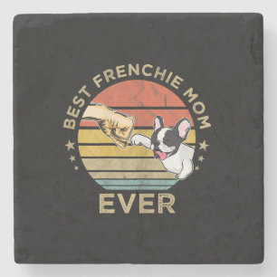 Beste Franchisenmutter   Französische Bulldogge Steinuntersetzer