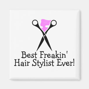 Beste Freakin Hair Stylist je rosa Schwarz Magnet