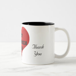 Beste Freiwillige je Vielen Dank Liebe Herz Tasse
