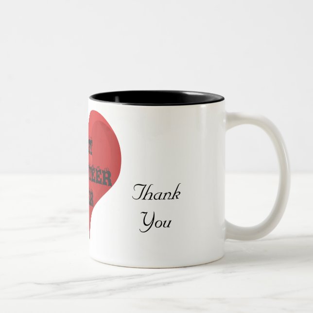 Beste Freiwillige je Vielen Dank Liebe Herz Tasse (Rechts)