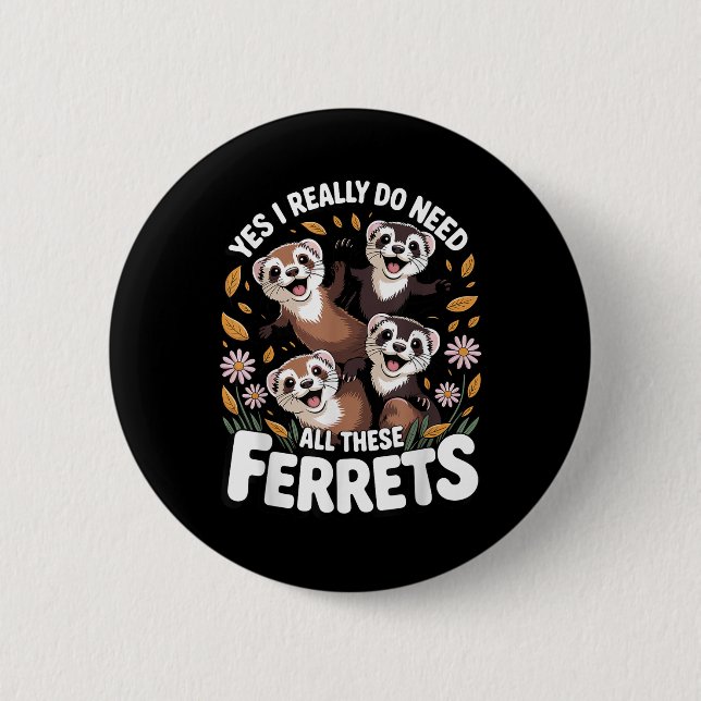 Beste Frettchen-Kunst für Männer Frauen Kinder Fre Button (Vorderseite)