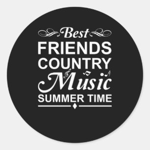 Beste Freund-Countrymusik-Sommerzeit Runder Aufkleber