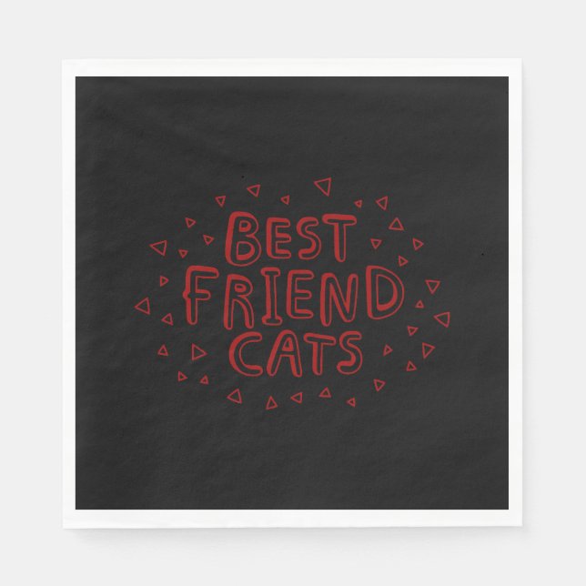Beste Freund Katzen Serviette (Vorderseite)