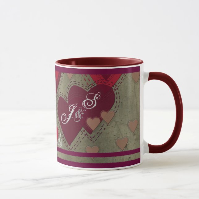 Beste Freund-Liebe-Initialen-Tasse Tasse (Rechts)