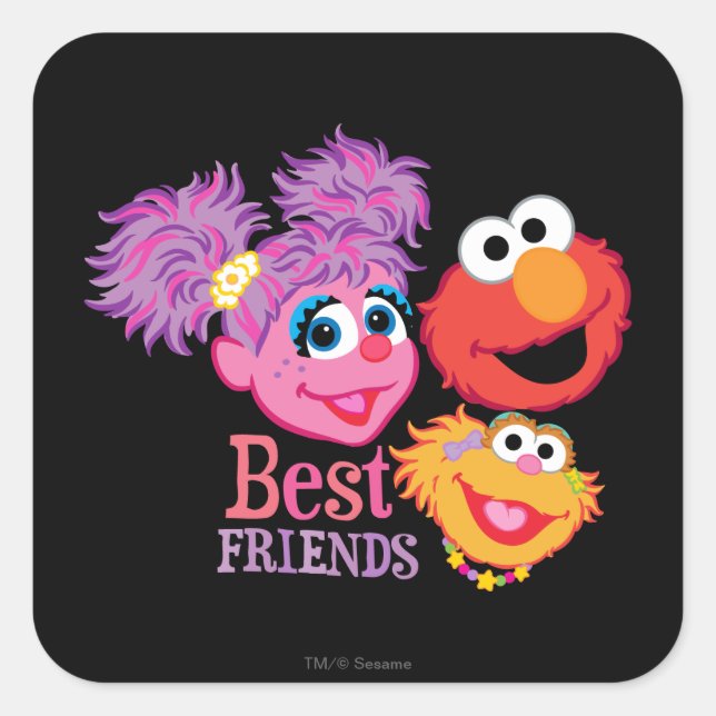 Beste Freund-Sesame Street Quadratischer Aufkleber (Vorderseite)