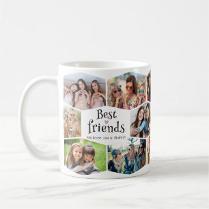 Beste Freunde 14 Foto-Collage Sechseck-Muster Kaffeetasse