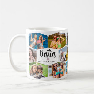 Beste Freunde 14 Sechseck-Foto-Collage Besties Kaffeetasse