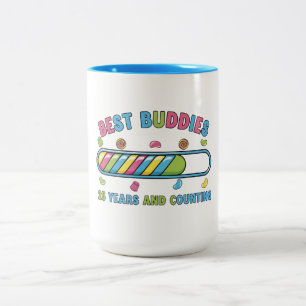 Beste Freunde 25 Jahre und Zählt Zweifarbige Tasse
