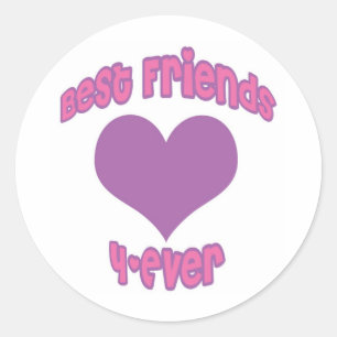 Beste Freunde 4-Ever Runder Aufkleber