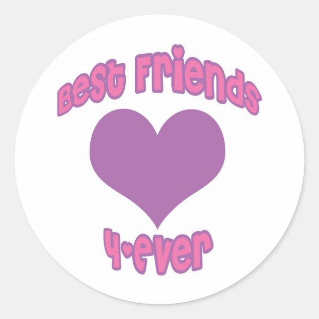 Beste Freunde 4-mal Runder Aufkleber (Vorderseite)