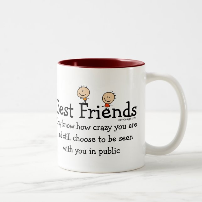 Beste Freunde (beide Seiten) Zweifarbige Tasse (Rechts)